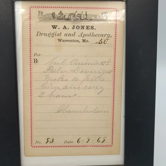 Antique Victorian 1869 6-9 druggist and apothecary receipt - Picture 2 of 7